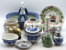 A quantity of mixed Oriental ware including two gi