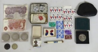 Two Victorian silver threepences, a Peppiat ten sh