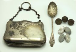 A 1912 Birmingham silver purse by Joseph Gloster,