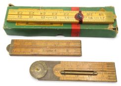 Two Rabone boxwood rules & one W. J. Armour with f