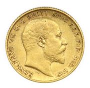 A 1908 Edward VII half gold sovereign