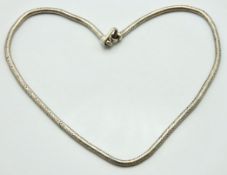 A silver snake link chain, 420mm long, 32.3g