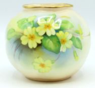 A Royal Worcester hand painted porcelain pot with
