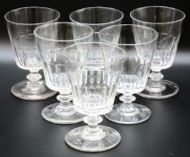 A set of six early 19thC. George III ale glasses,