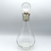 An elegant 2006 silver collared decanter by Carrs