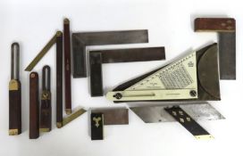 A selection of various squares, a Stanley no. 25 7