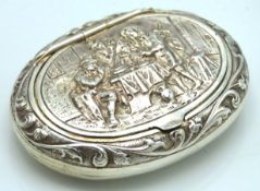 An antique Dutch imported silver snuff box carryin