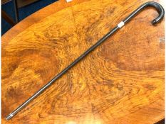 An ebony walking cane belonging to Eden Phillpots 1862-1960, English author, poet and dramatist. Phi