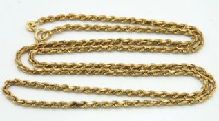 A 9ct gold rope chain, 600mm long, 12.6g
