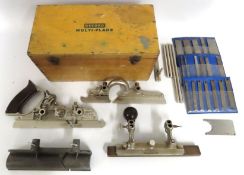 A cased Record Multiplane 405 with spare cutters &