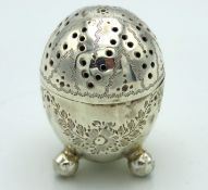 An 1892 Sheffield silver pepperette by Mappin & Webb, 41mm high, 24.2g