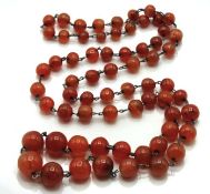 A white metal mounted Victorian glass agate style