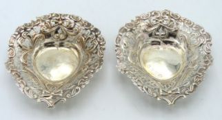 A pair of 1896 Victorian Birmingham silver bonbon
