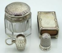 A 1913 Charles Horner Chester silver thimble, a 19
