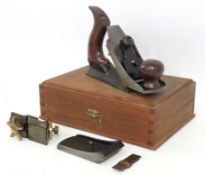 A cased Stanley no. 72 chamfer plane