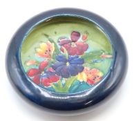 An early/mid 20thC. Moorcroft pottery summer flower bowl, blue ink signature, 115mm diameter