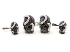An 18ct white gold Theo Fennell gents skull & snak