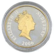 A 2006 silver proof Alderney QEII 80th birthday cr