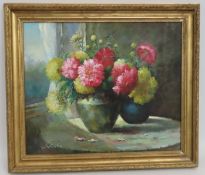 W. Vinella (20thC. American), a framed oil still l