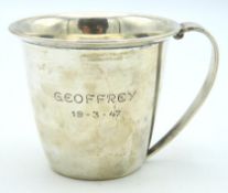A 20thC. Danish silver christening cup by Evald Ni