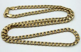 A 9ct gold curb link chain, 510mm long, 15.2g
