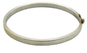 A 9ct white gold bangle, internal measurement 60mm