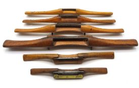 A selection of wooden spoke shaves