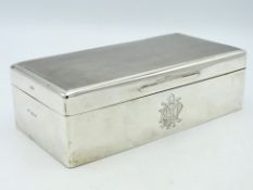 A 1943 London silver lined cigarette/cigar box by