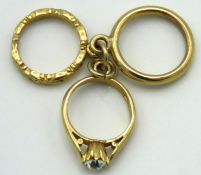 A 9ct gold ring charm consisting of engagement rin