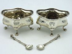 A pair of matched quatrefoil Birmingham silver sal