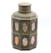 An early 20thC. large Chinese nonagon pewter tea c