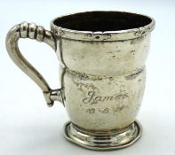 A 19thC. Danish silver christening cup by Th. Meier, three tower mark to base & monogram, the cup is