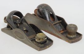 A Stanley 9 1/2 block plane twinned with a Stanley