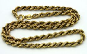 A 9ct gold rope chain, 370mm long, 7.9g