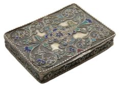 A late 19thC. Russian 1000 silver enamelled cigare