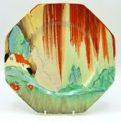 A Clarice Cliff Bizarre Forest Glen pattern plate,