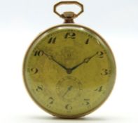 An art deco period 14ct gold cased Omega pocket wa