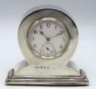 An Edwardian Birmingham silver cased mantle clock