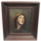 An oak framed 17th/18thC. oil on canvas remnant of