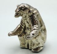 A sterling silver bear, stamped Israel .925, 52mm