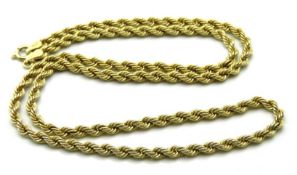 A 9ct gold rope chain, 500mm long, 5.4g