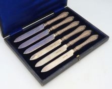 A cased set of 1912 Birmingham silver handled frui