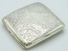 A 1900 late Victorian Birmingham silver cigarette