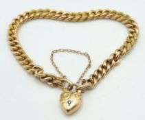 A late Victorian 15ct rose gold bracelet with chas