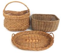 A wicker shopper, 360mm wide x 230mm deep x 265mm
