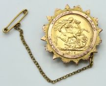 A 9ct gold mounted 1915 George V Perth mint full g