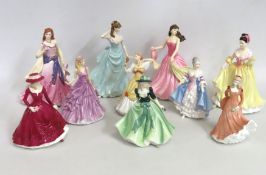 A collection of ten decorative porcelain model fig