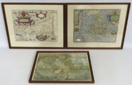 Two maps of Cornwall & England after Saxton, overa