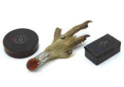 A white metal grouse claw brooch with Cairngorm qu