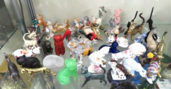 A collection of various cat figures & models inclu